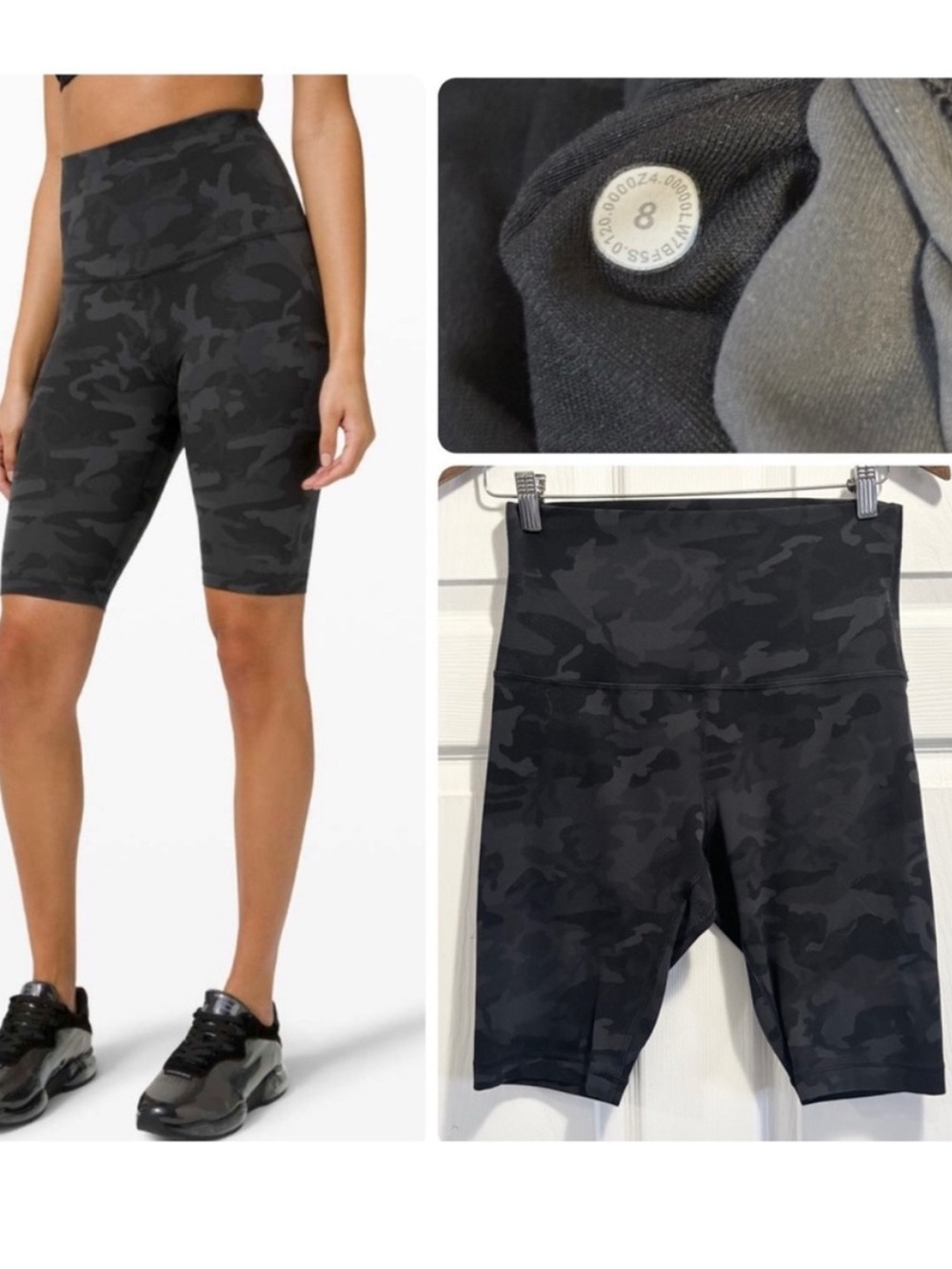 Lululemon Align Super High Rise Shorts 10" Incognito Camo Multi Grey Size 8